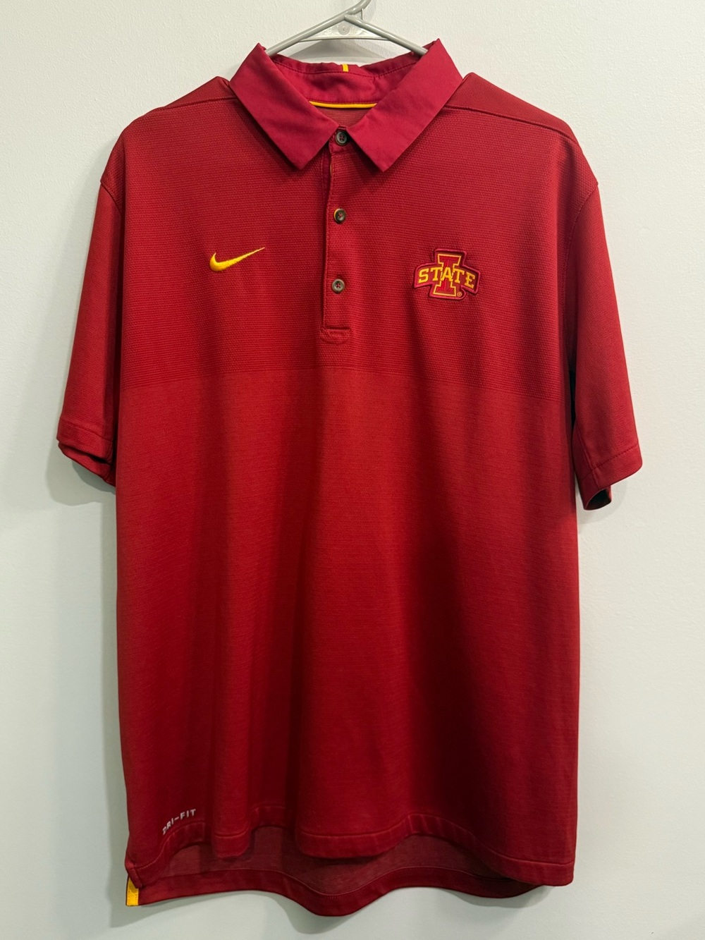 Nike - Iowa State Cyclones Dri-Fit Polo T-Shirt - Red/Gold - Large